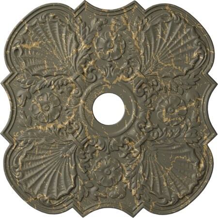 Ekena Millwork Flower Ceiling Medallion (Canopies up to 6 1/4"), 29"OD x 3 5/8"ID x 1 3/8"P, Witch Hazel Crackle CM29FWWHC